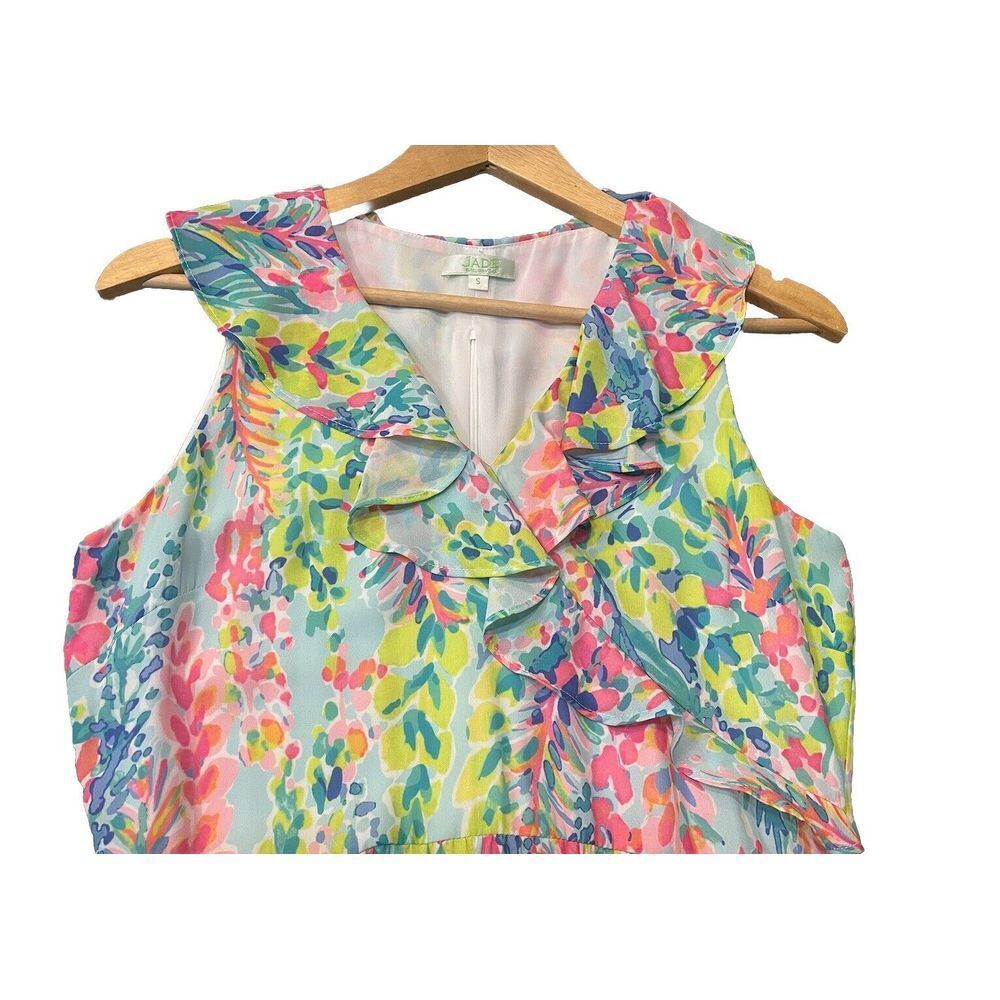 Floral‎ Print Jade Melody Tam Tiered Ruffle Dress Size Small - Picture 3 of 9